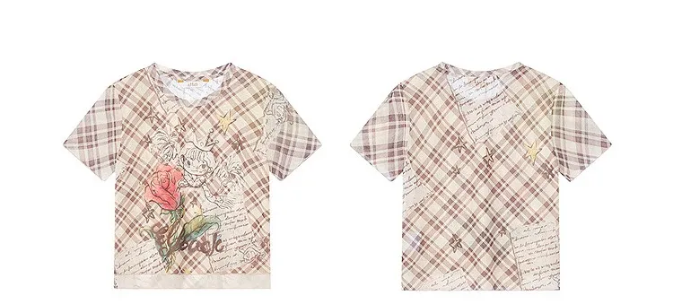 T-shirt Y2K en maille ELFSACK à imprimé cartoon