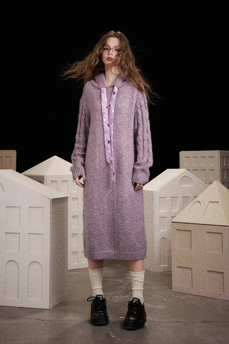 Robe longue ELFSACK à cordon, coupe ample et esprit hiver