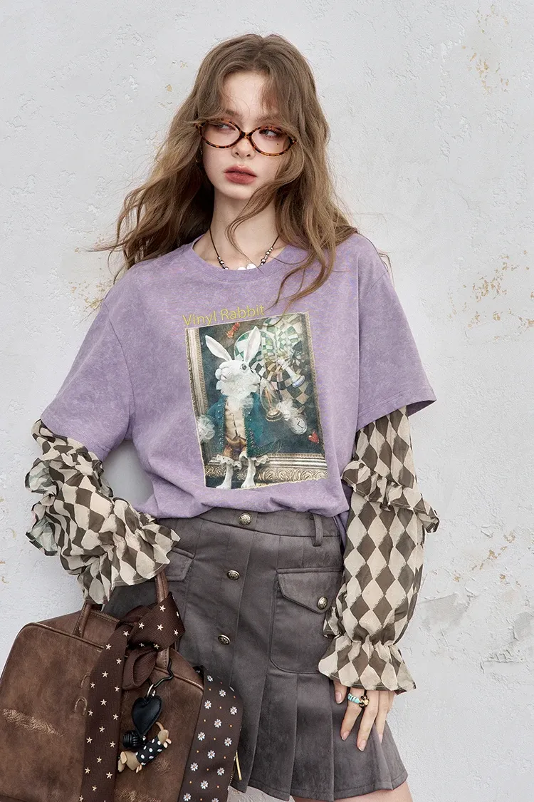 Haut Y2K romantique ELFSACK à manches volantées