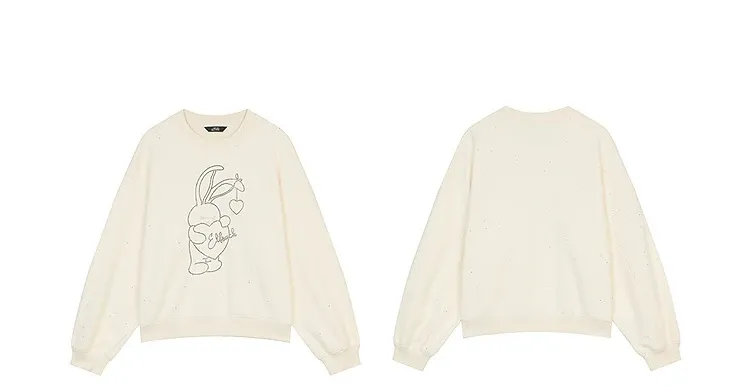 Pull ample rouge à sequins pour femme ELFSACK