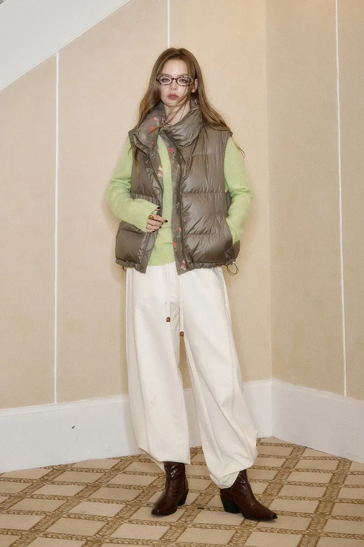 Pull oversize en laine et cachemire à col V pour femme