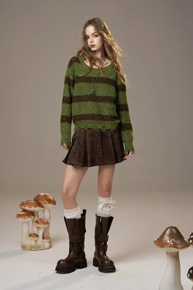 Cardigan ELFSACK en maille à col V et motif cartoon