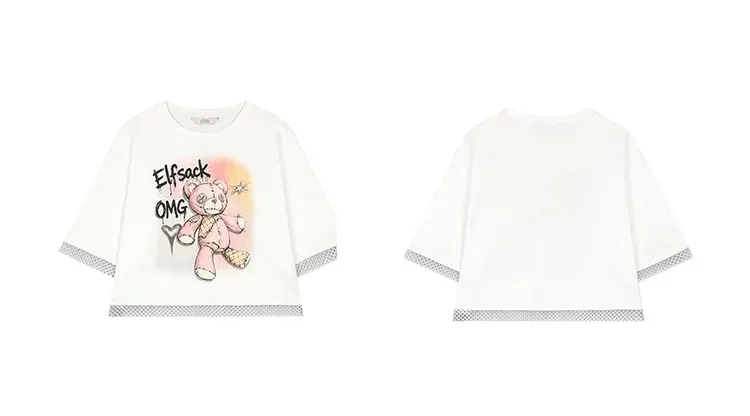 T-shirt oversize ELFSACK Bear Y2K en coton
