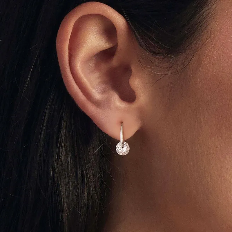 Boucles d’oreilles torsadées en moissanite 1 ct en argent 925