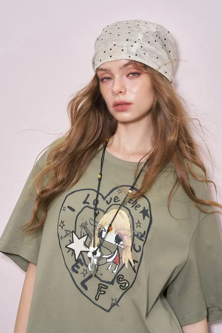 Robe t-shirt ample ELFSACK imprimé camouflage en maille