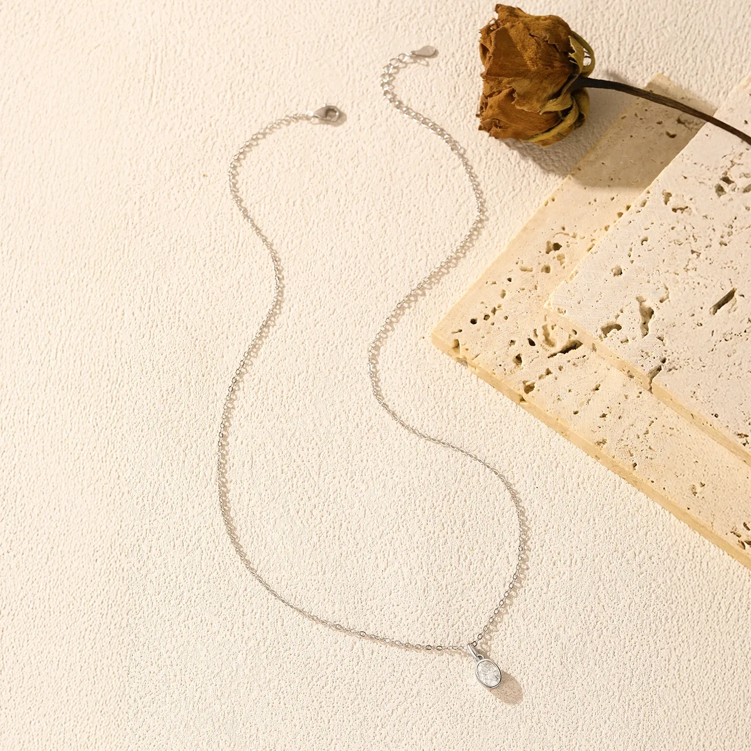 Collier moissanite ovale D en argent 925 MODIAN