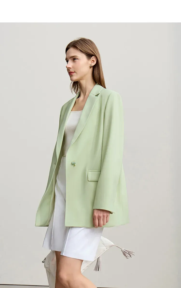 Blazer long AMII à coupe ample et épaules boutonnées