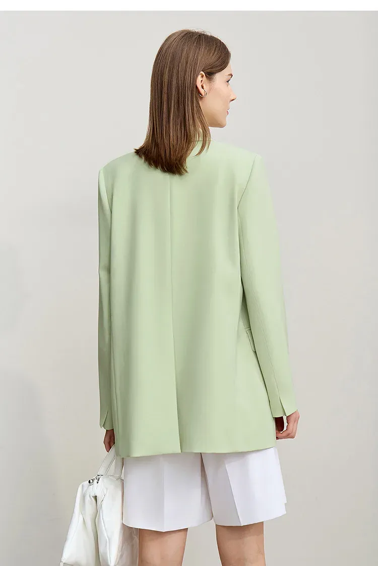 Blazer long AMII à coupe ample et épaules boutonnées