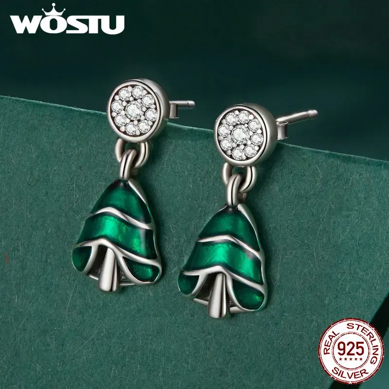 Boucles d’oreilles sapin de Noël en argent 925 WOSTU