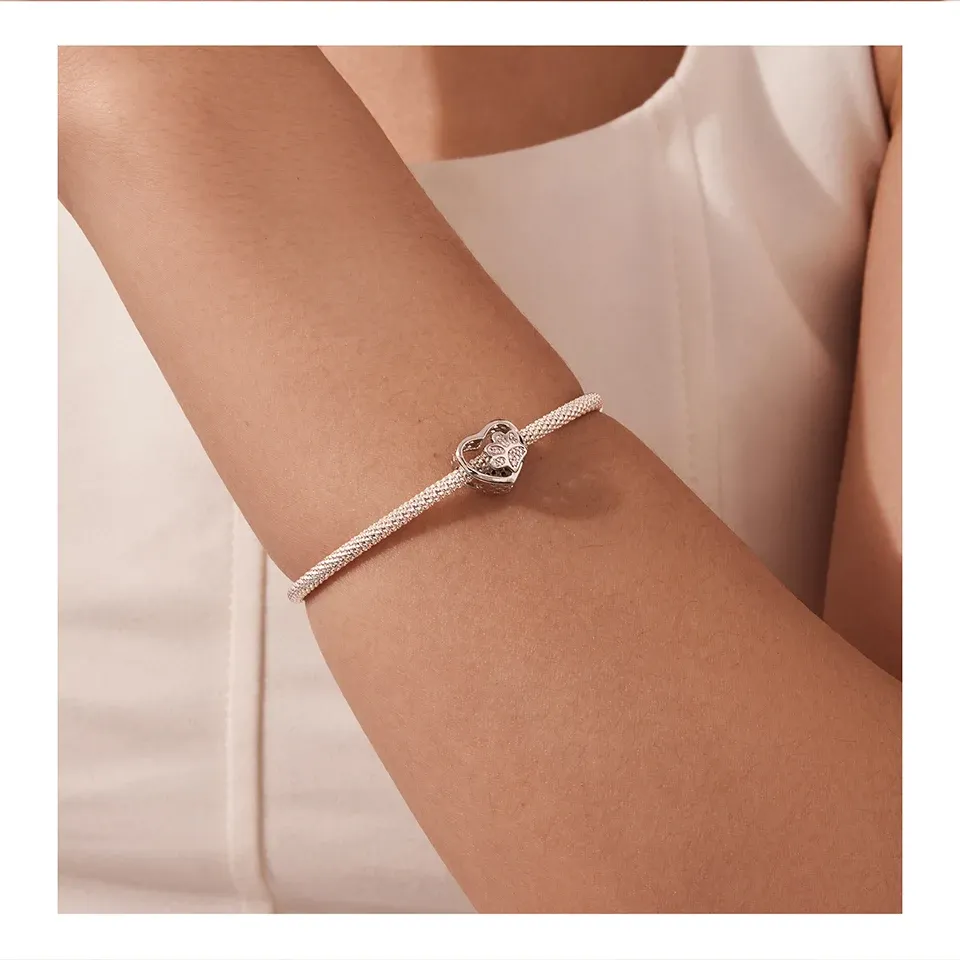 Breloque WOSTU en cuivre plaqué or blanc pour bracelet DIY