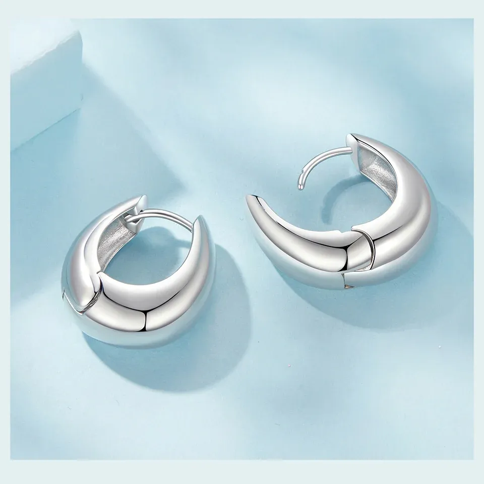 Créoles géométriques WOSTU plaqué or blanc pour femme