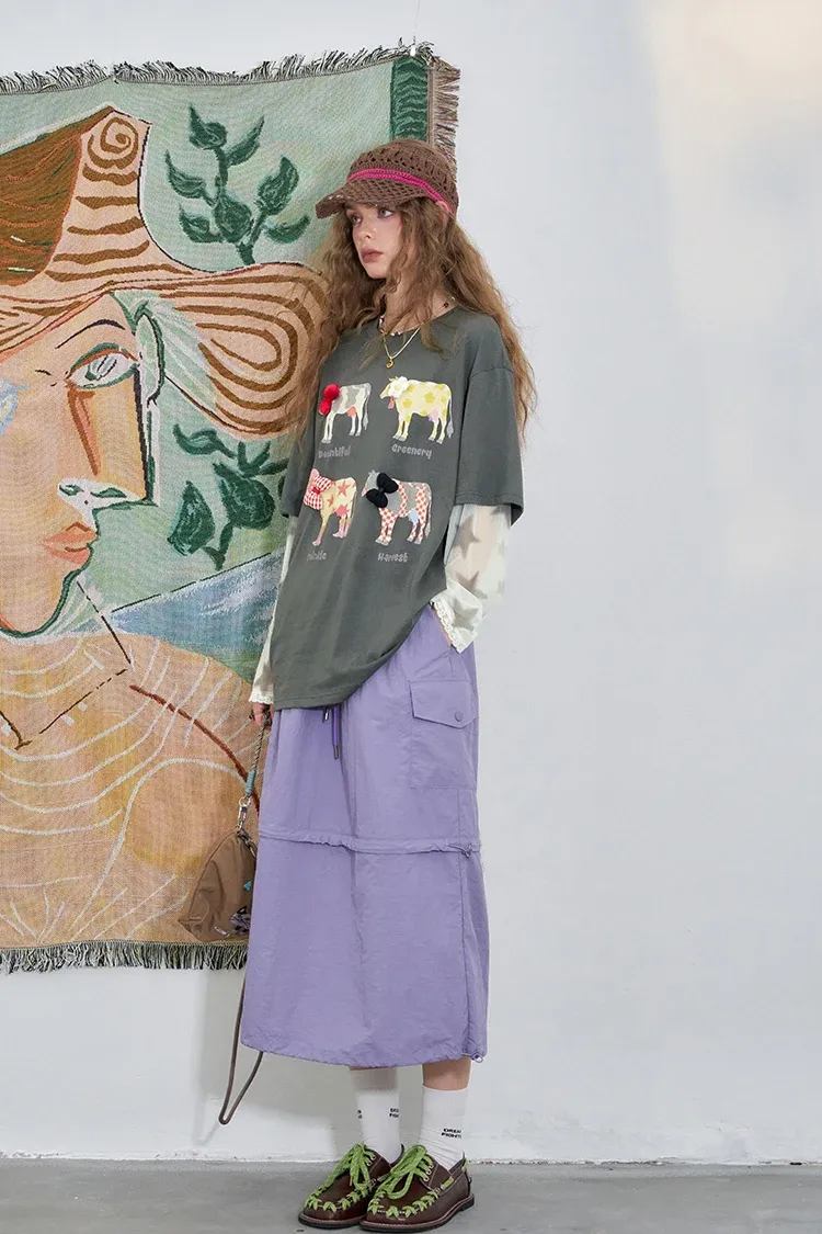 T-shirt maille imprimée ELFSACK à manches courtes