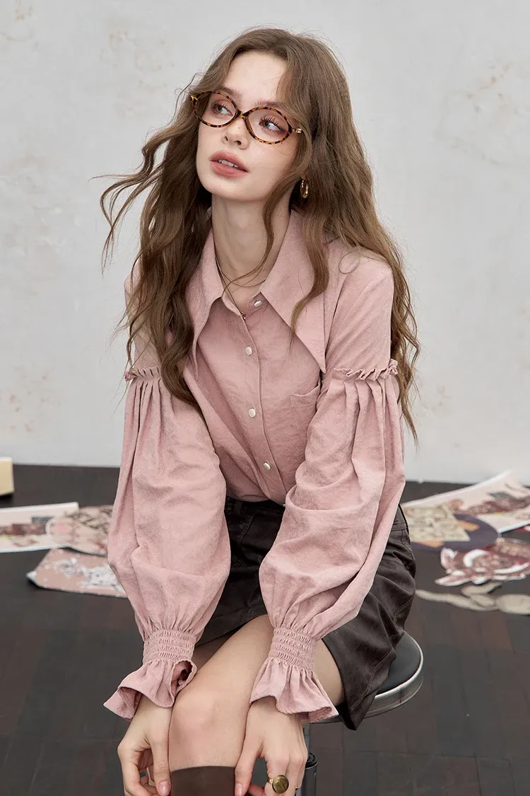 Chemise à volants froissés ELFSACK pour l’automne