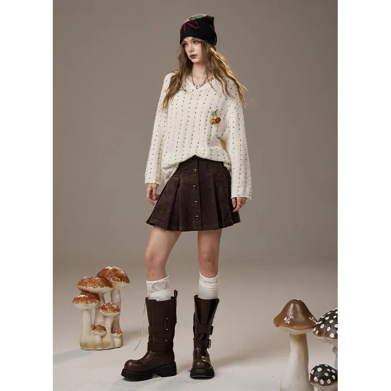 Pull en maille citrouille perlée ELFSACK à coupe ample