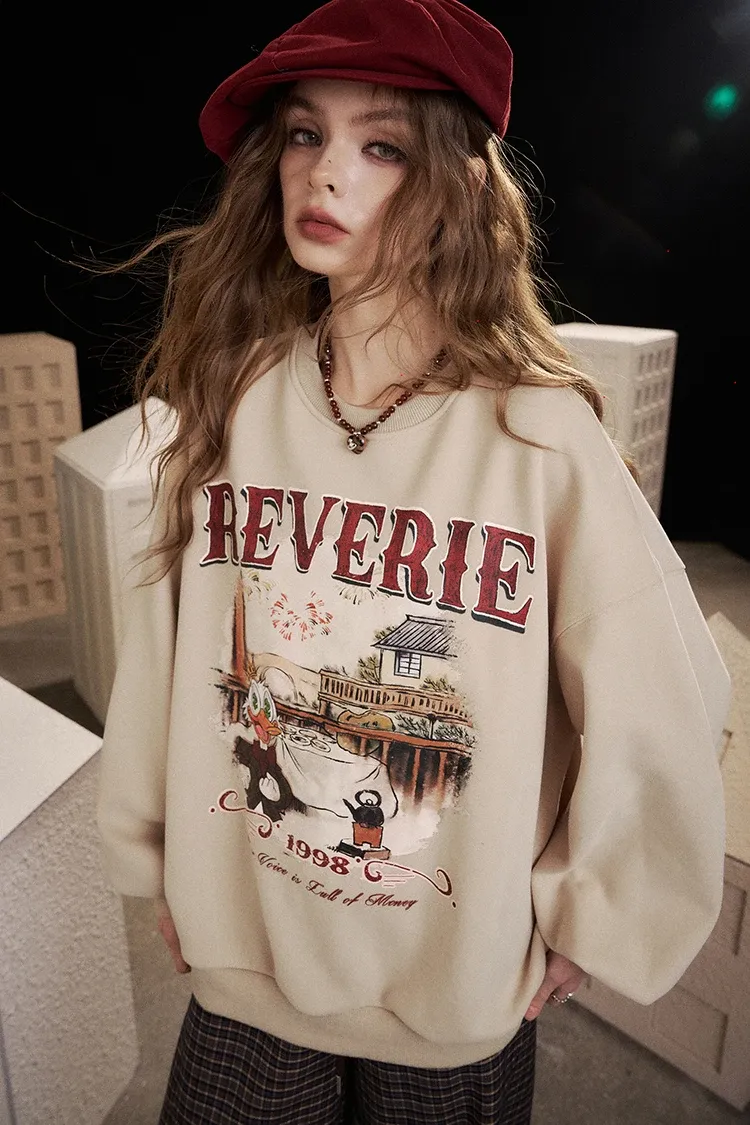 Sweat à capuche graphique ELFSACK en maille épaisse, coupe loose