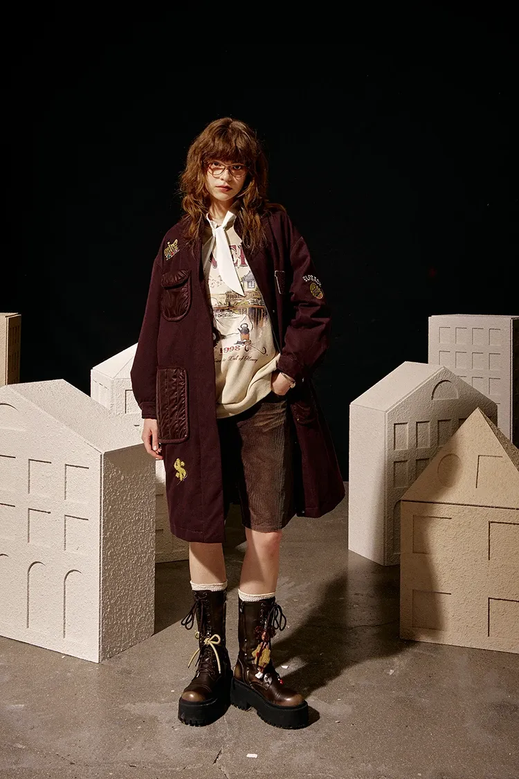 Sweat à capuche graphique ELFSACK en maille épaisse, coupe loose