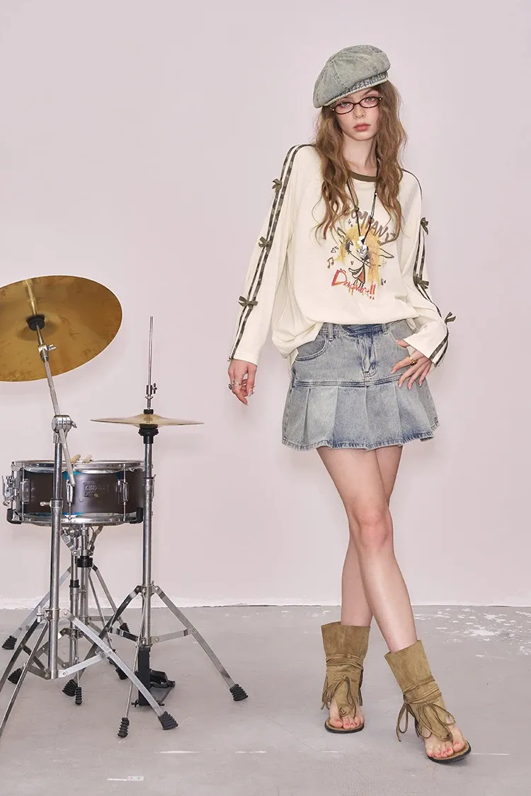 T-shirt oversize ELFSACK à imprimé cartoon, esprit Y2K