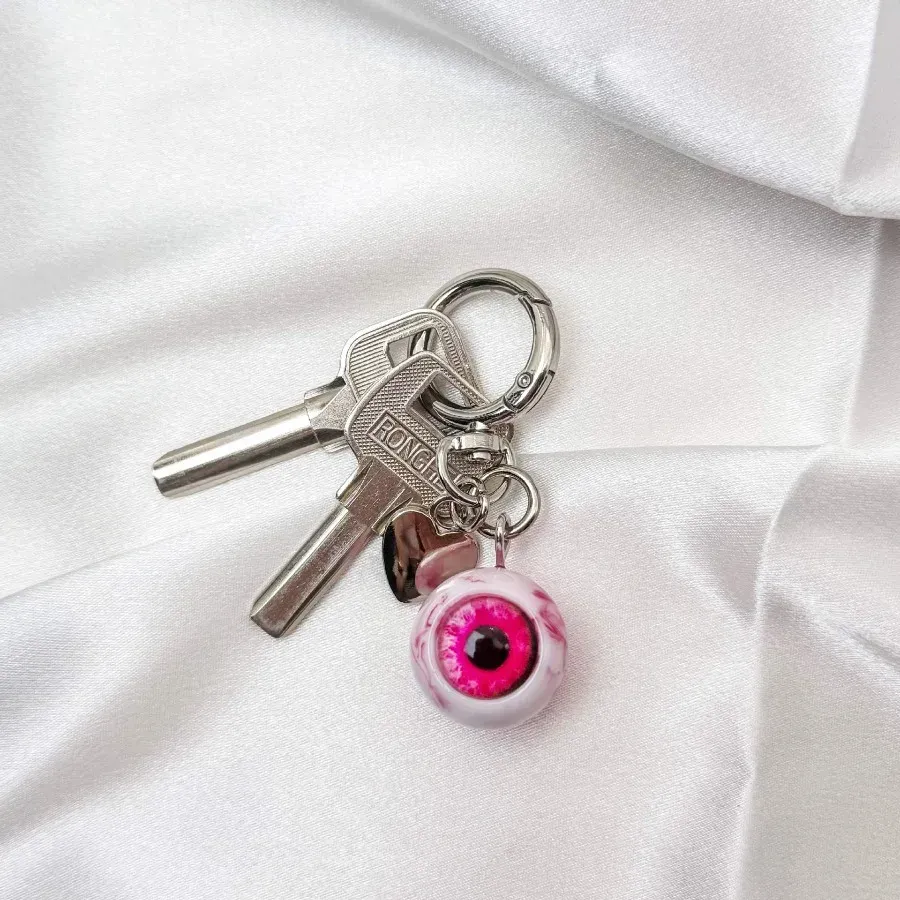 Porte-clés œil gothique Halloween avec breloque fantaisie