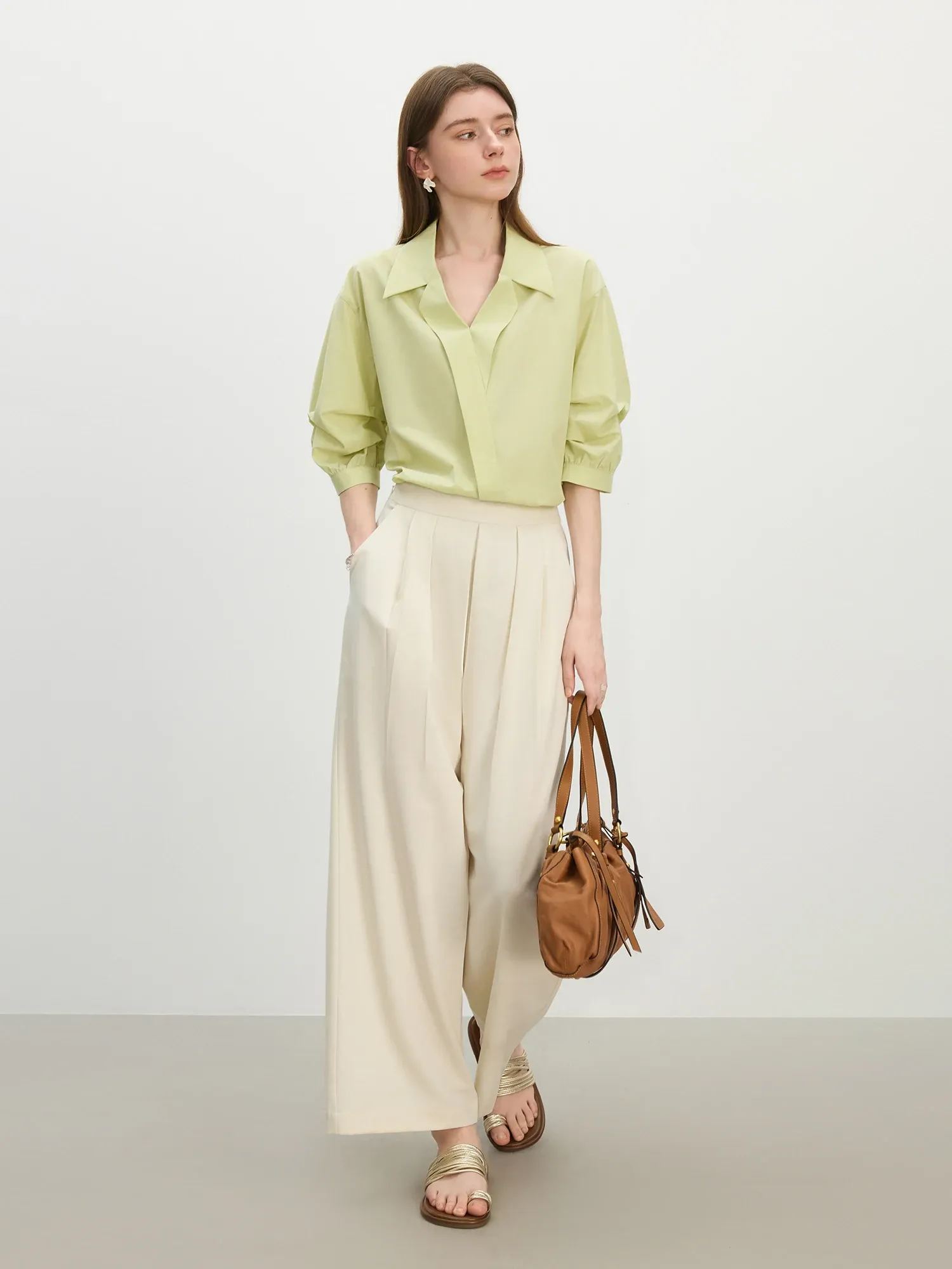 Chemise fluide col V en lyocell-coton FANSILANEN