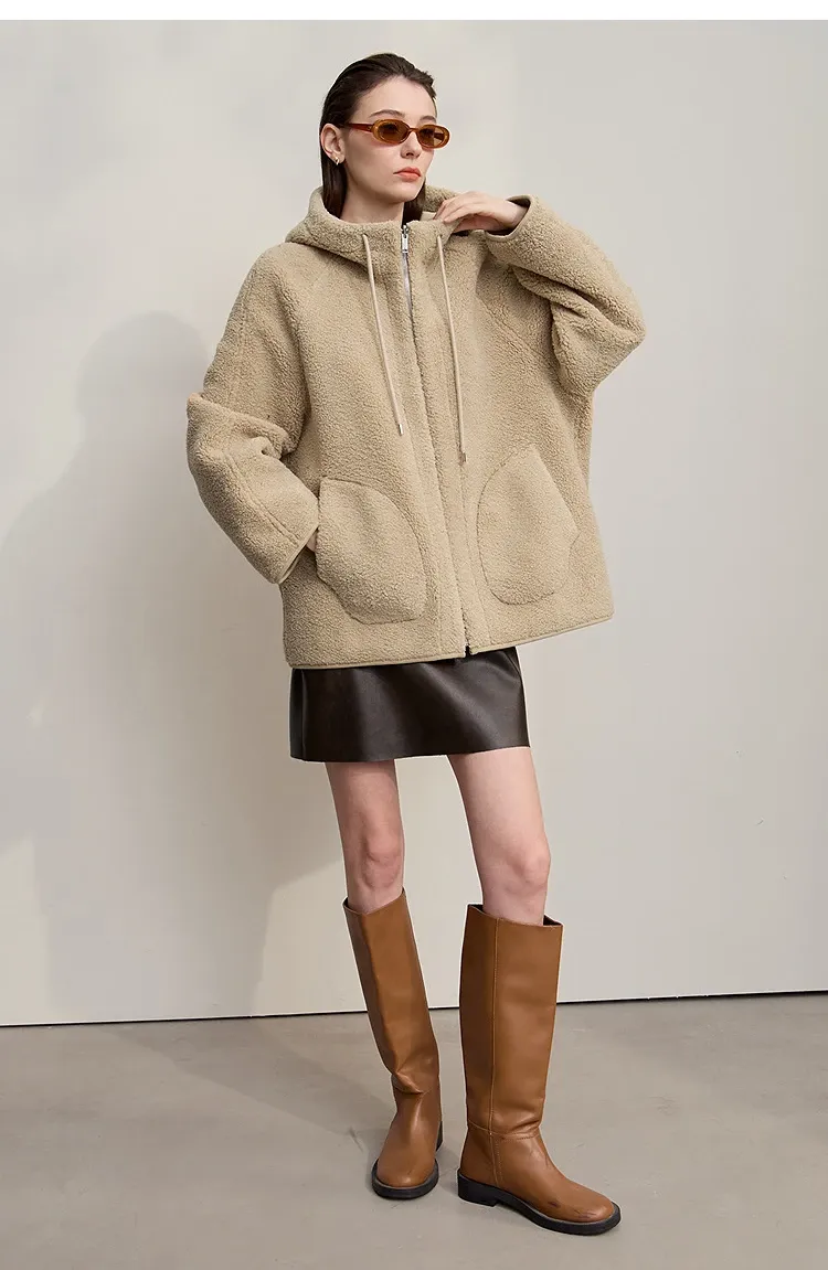 Manteau long réversible en fausse fourrure AMII pour femme