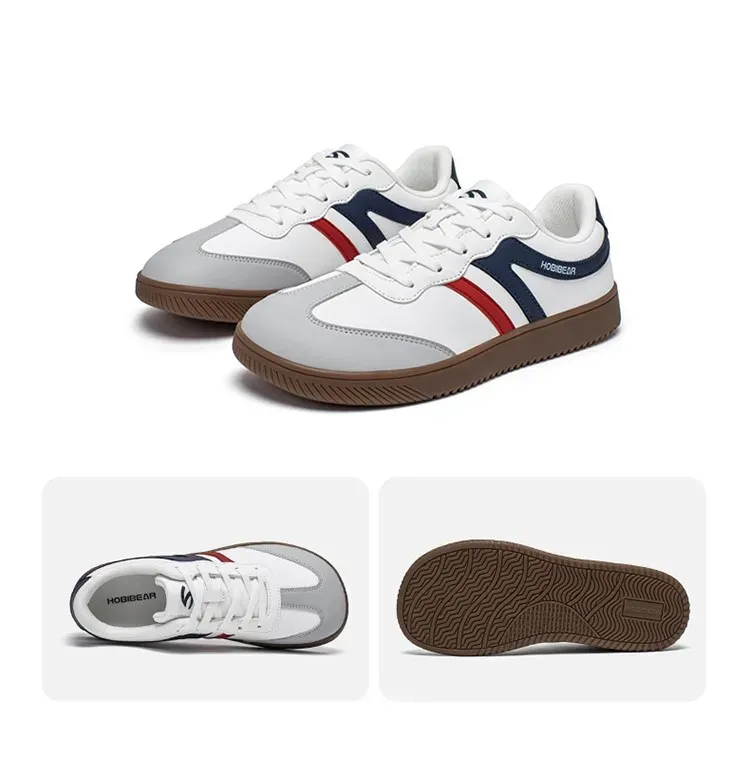 Baskets larges rétro HOBIBEAR en cuir synthétique