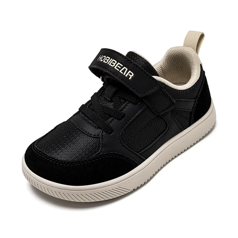 Chaussures enfant à bout large BIBEAR en cuir synthétique, fermeture velcro, semelle souple