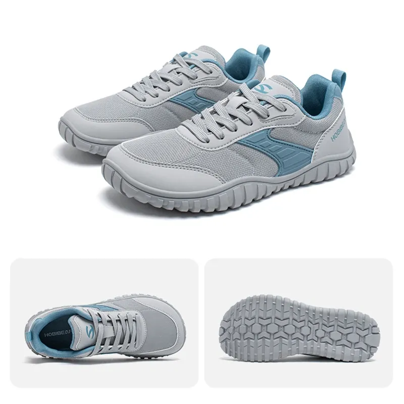 Chaussures minimalistes BIBEAR à bout large en cuir synthétique pour marche