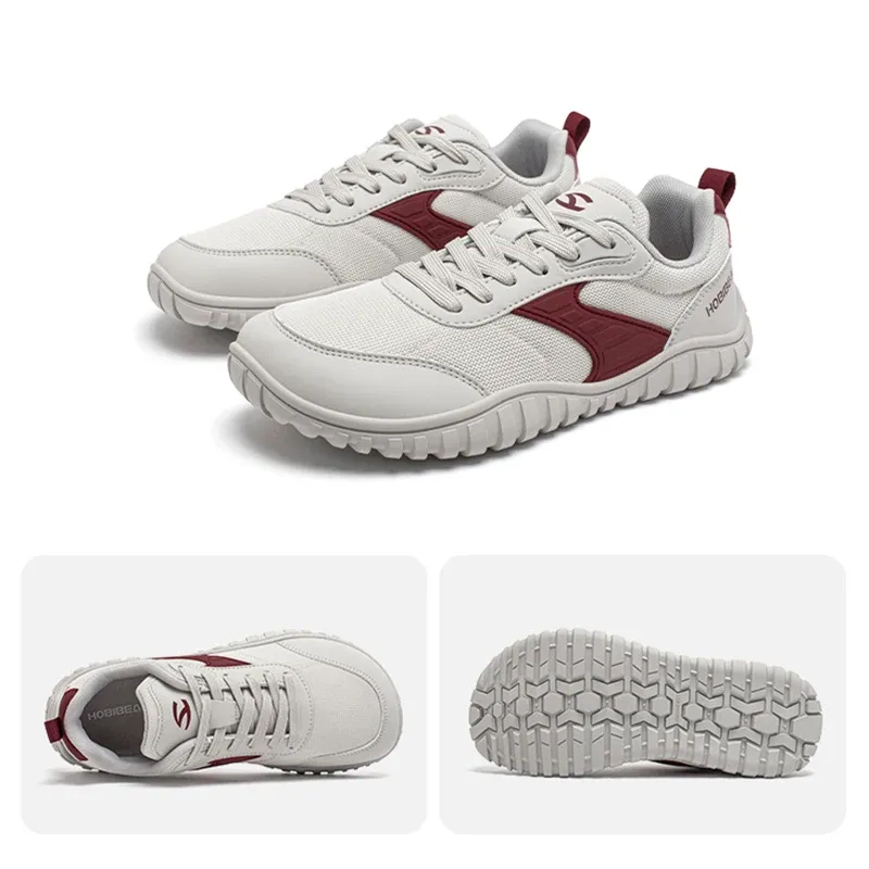 Chaussures minimalistes BIBEAR à bout large en cuir synthétique pour marche