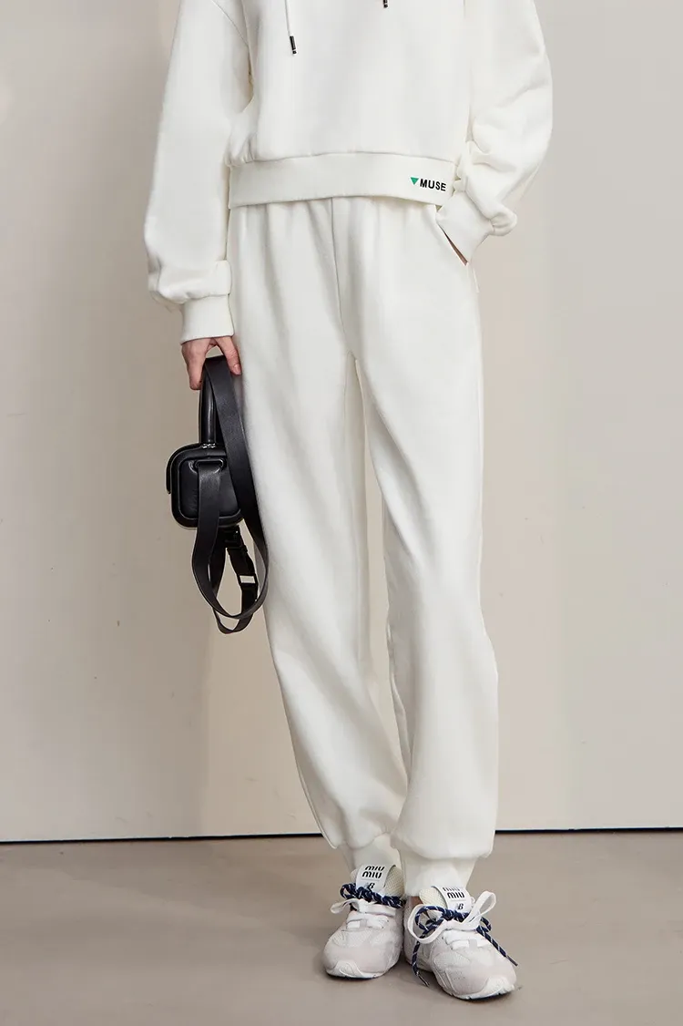 Pantalon droit décontracté AMII en maille de coton pour femme