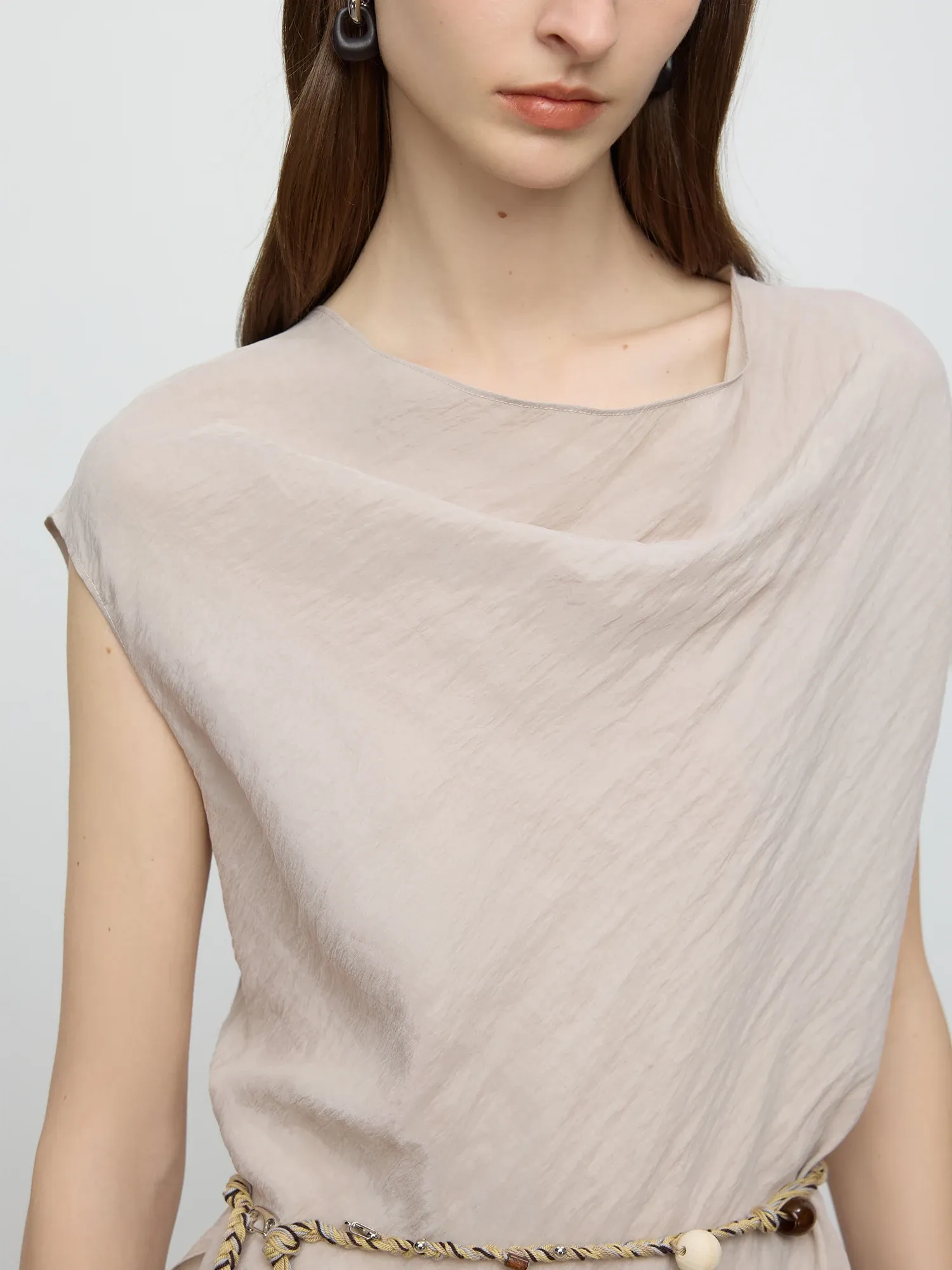 Ensemble drapé sans manches FANSILANEN pour soirée d’été