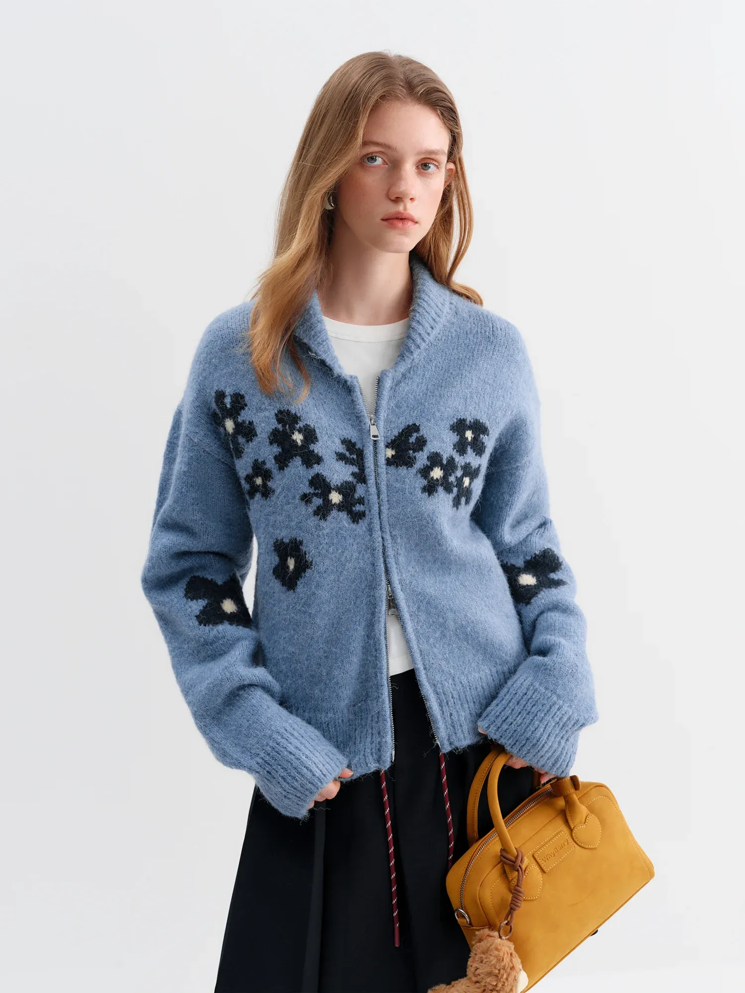 Cardigan zippé bicolore en maille fine FANSILANEN