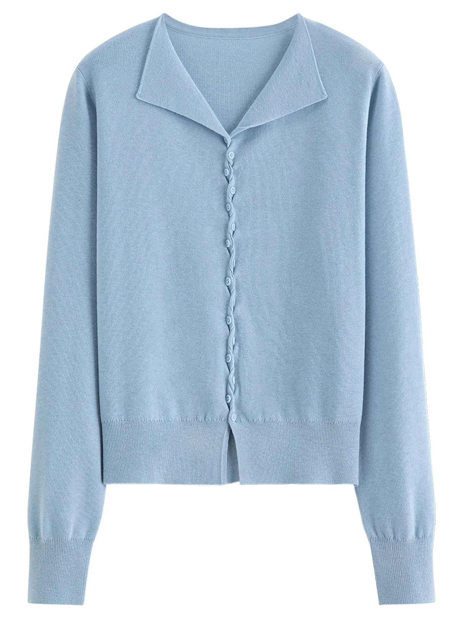 Pull boutonné à col montant en maille torsadée pour femme