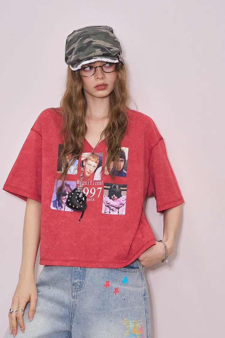 T-shirt graphique vintage ELFSACK à manches courtes pour femme