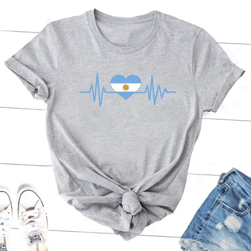 T-shirt cœur d’Argentine en coton léger pour femme