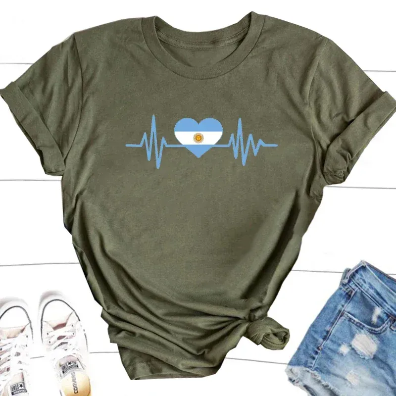 T-shirt cœur d’Argentine en coton léger pour femme