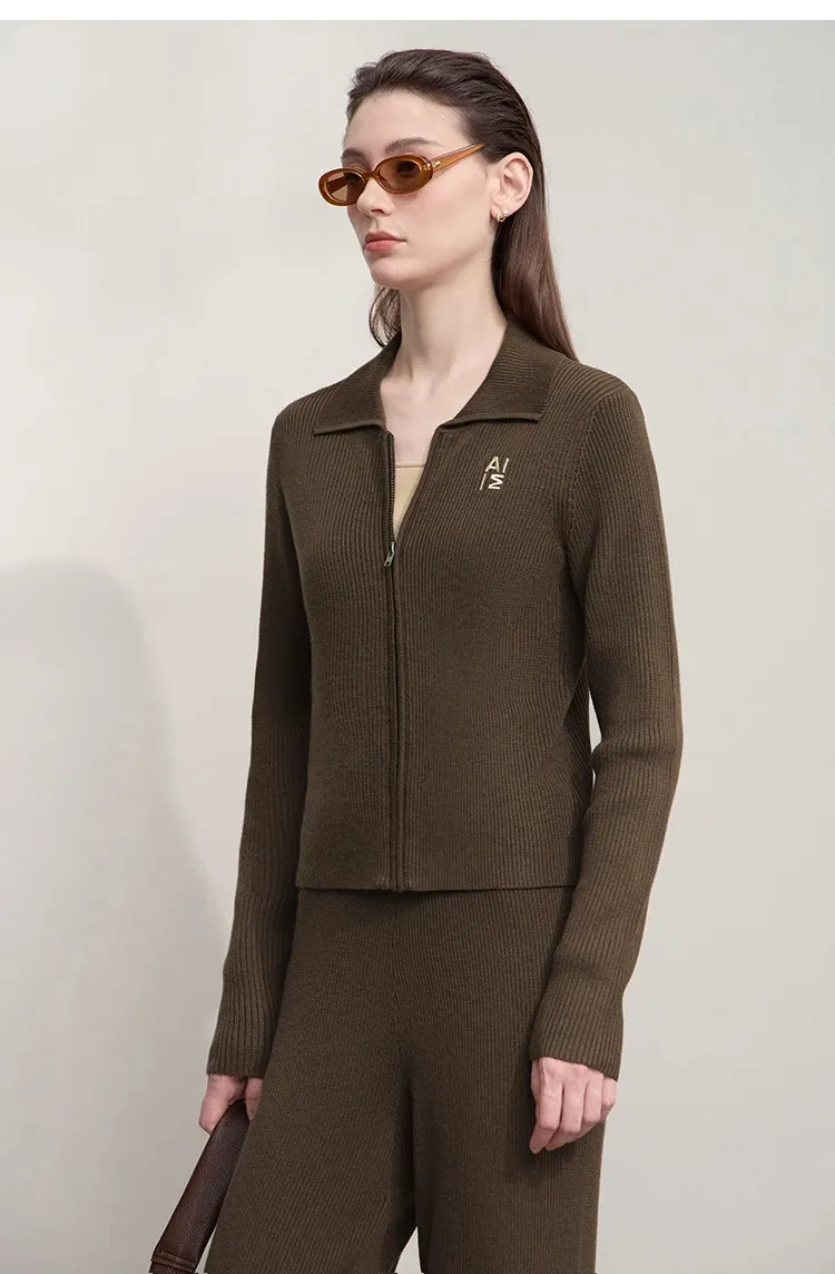 Cardigan AMII brodé à coupe slim pour bureau