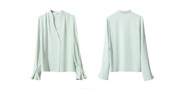 Chemisier fluide AMII à col V et manches évasées