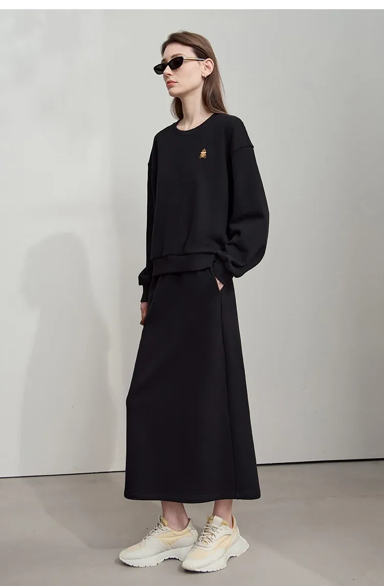 Ensemble deux pièces AMII brodé ours pour femme, automne