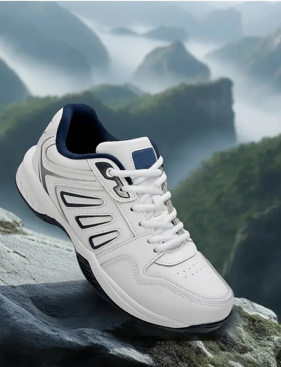 Chaussure de tennis BONA blanche et bleu marine