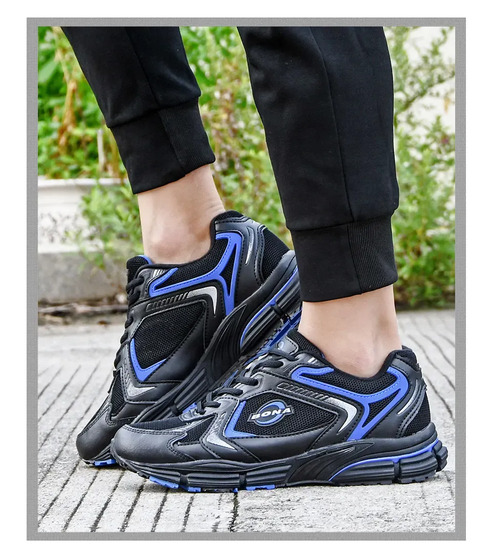 BONA 37095 : baskets de course respirantes et stables pour homme