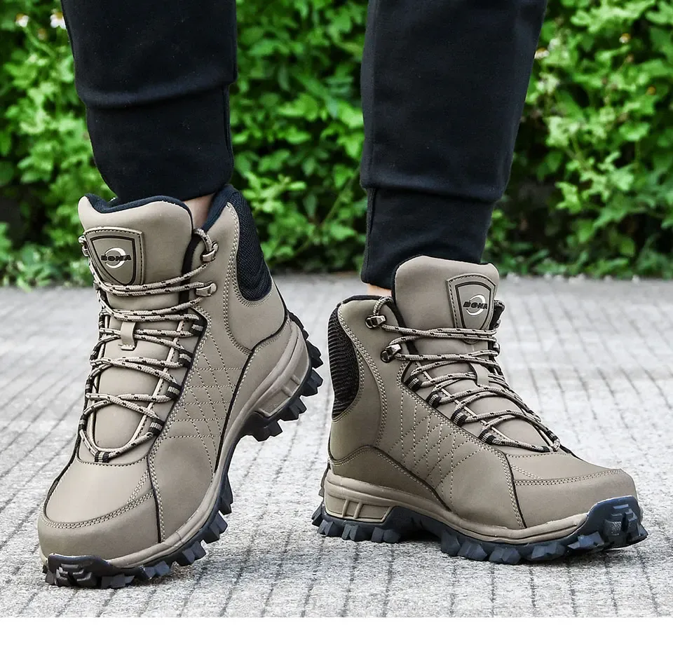 BONA bottes de randonnée montantes doublées peluche pour homme