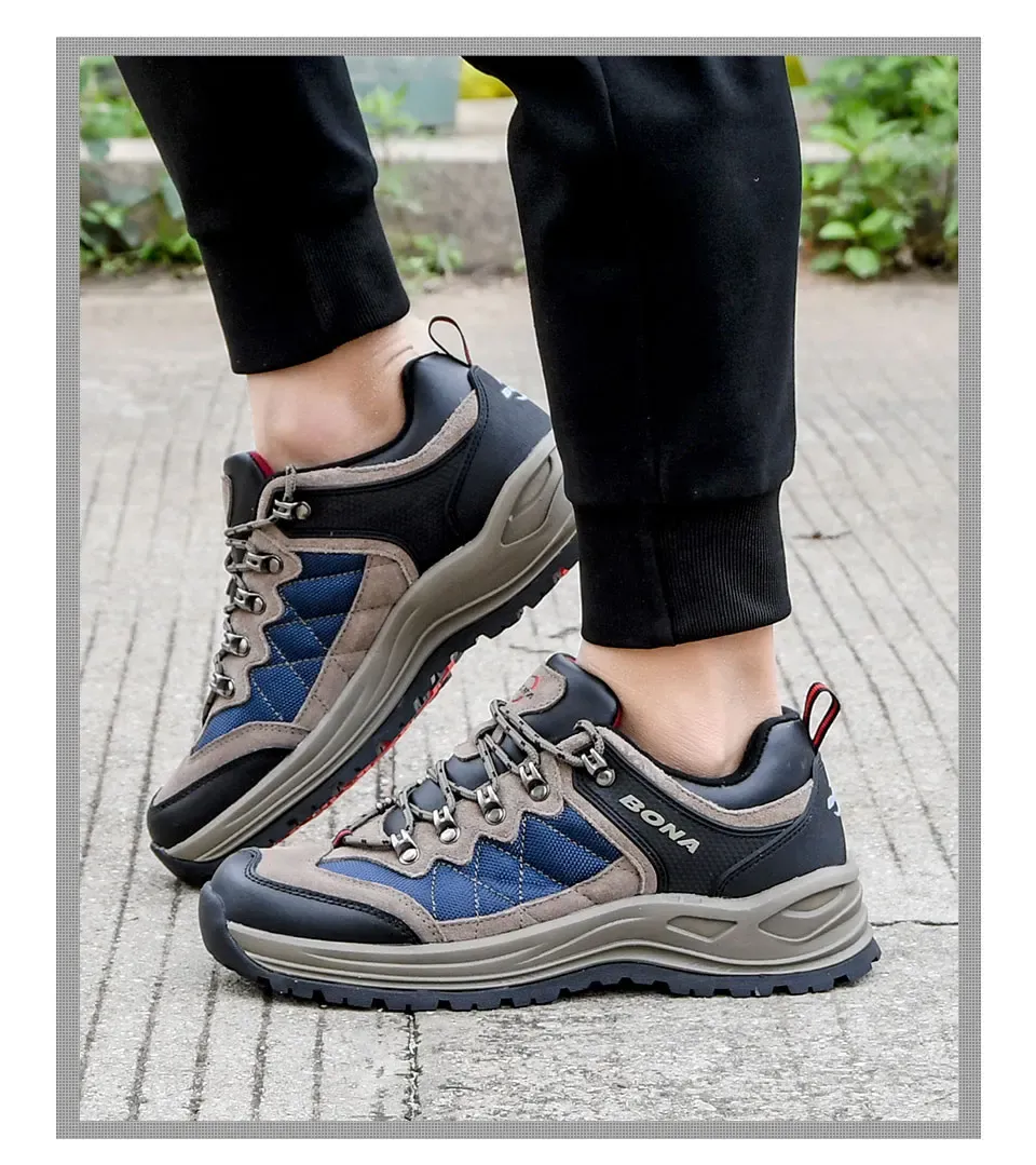 Chaussures de randonnée BONA pour homme, cuir respirant