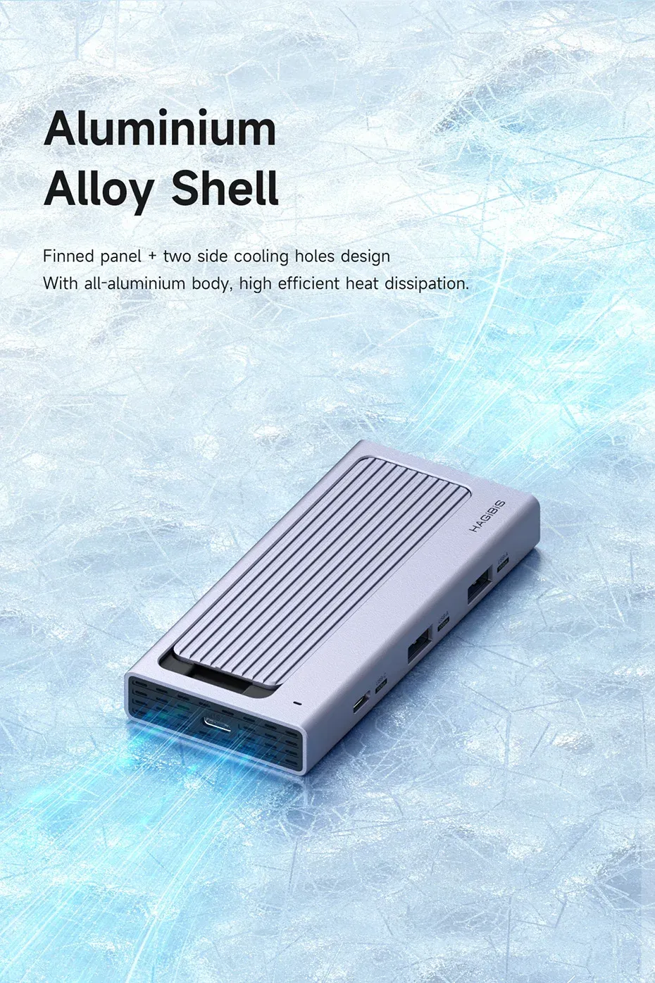 Boîtier SSD M.2 USB-C Hagibis avec hub intégré