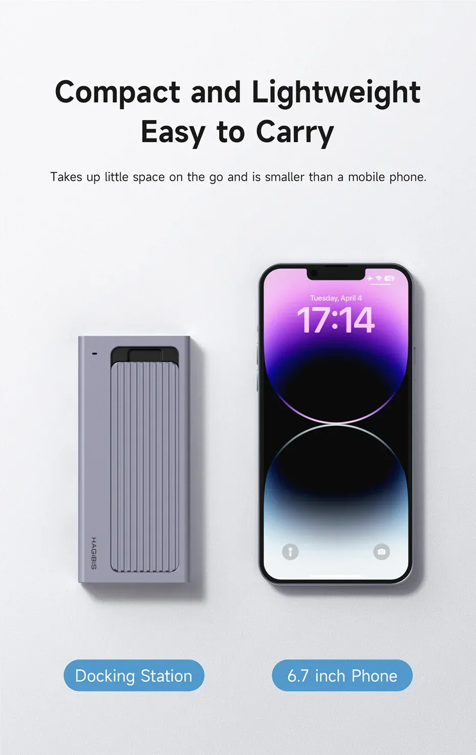 Boîtier SSD M.2 USB-C Hagibis avec hub intégré