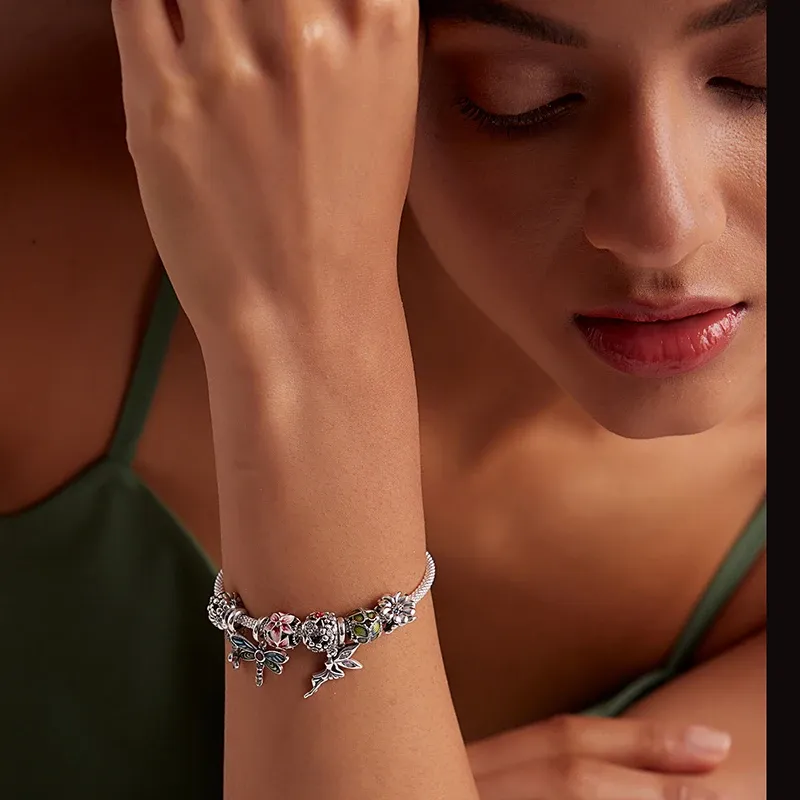 Breloque coccinelle et libellule en argent 925 WOSTU