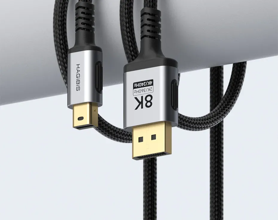 Câble Mini DisplayPort vers DisplayPort 1.4 Hagibis 8K bidirectionnel