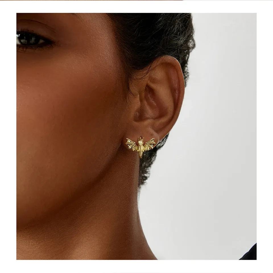 Créoles dragon WOSTU plaquées or 14 carats