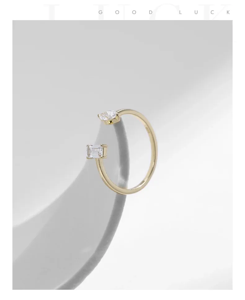 Bague géométrique ouverte en argent 925 et zircone MODIAN