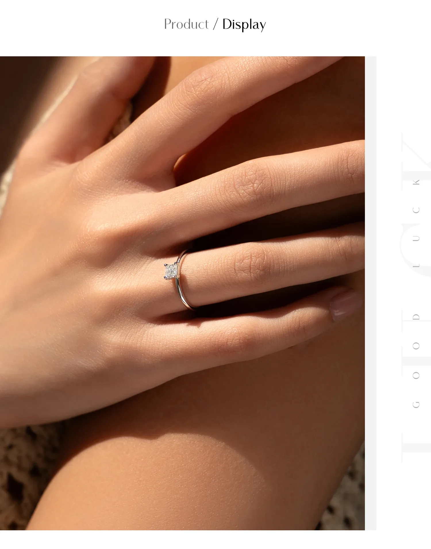 Bague solitaire MODIAN en argent 925 et moissanite carrée