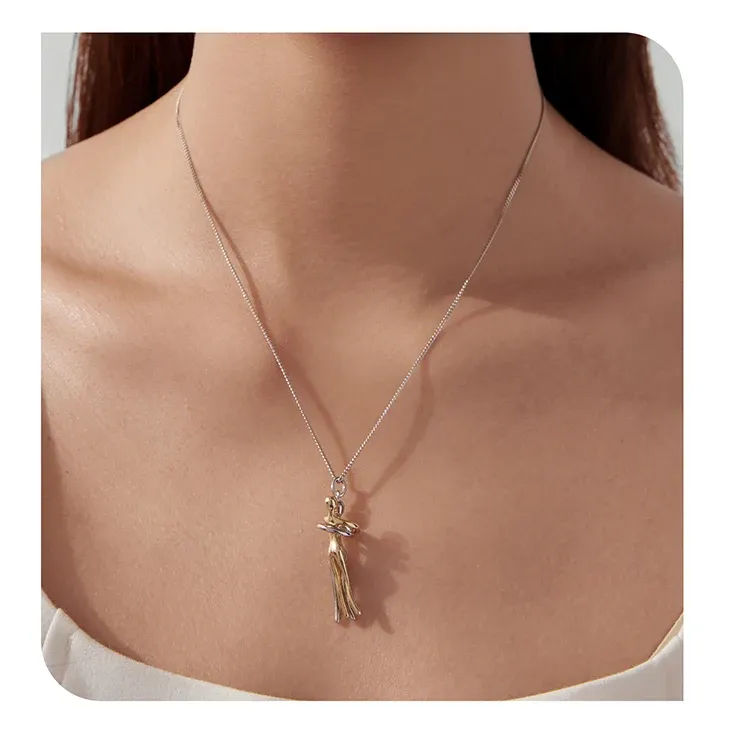 Collier bicolore mère-enfant en argent 925 Bamoer